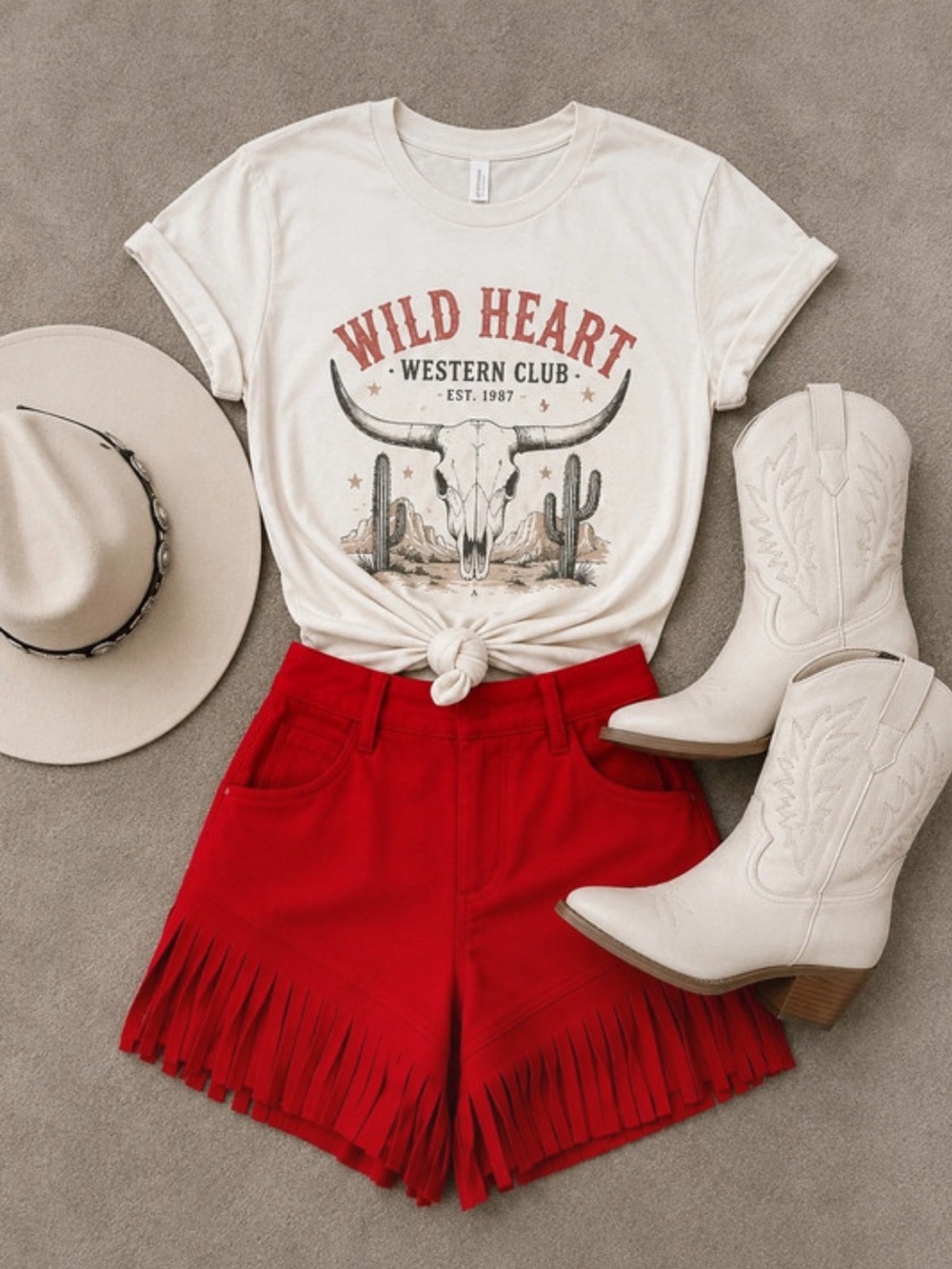 Holy Southern Chic! “Crazy Train” Red High Waist Fringe Shorts Western Boutiqe